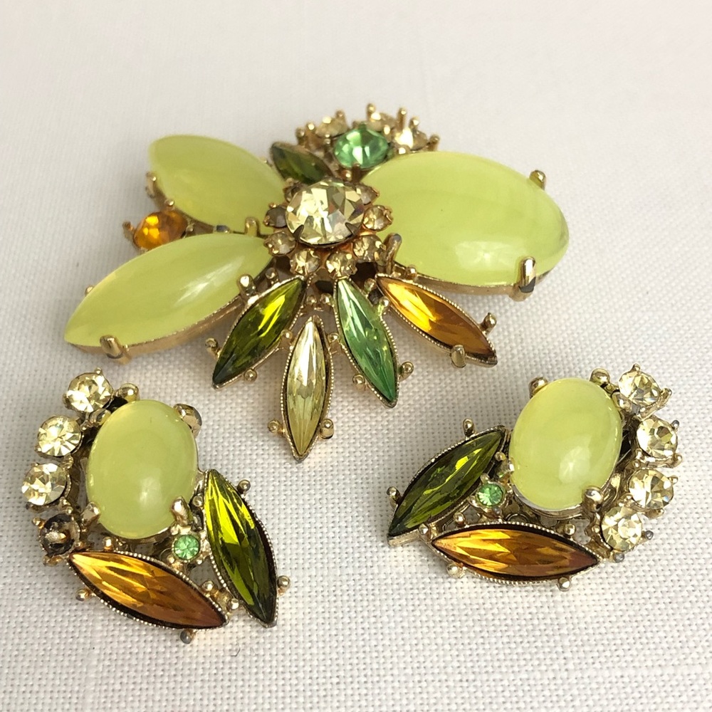 Vintage Brooch and Earrings